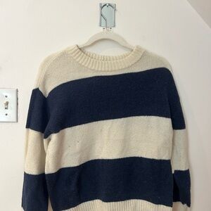Striped Navy and Cream Sweater